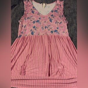 Matilda Jane Dream Chasers Pink and Blue Tank Top Size Medium